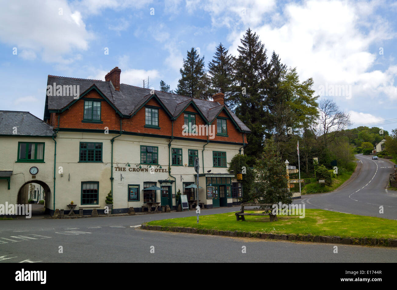 The Crown Hotel Exford in the the centre of Exmoor, Somerset Stock Photo