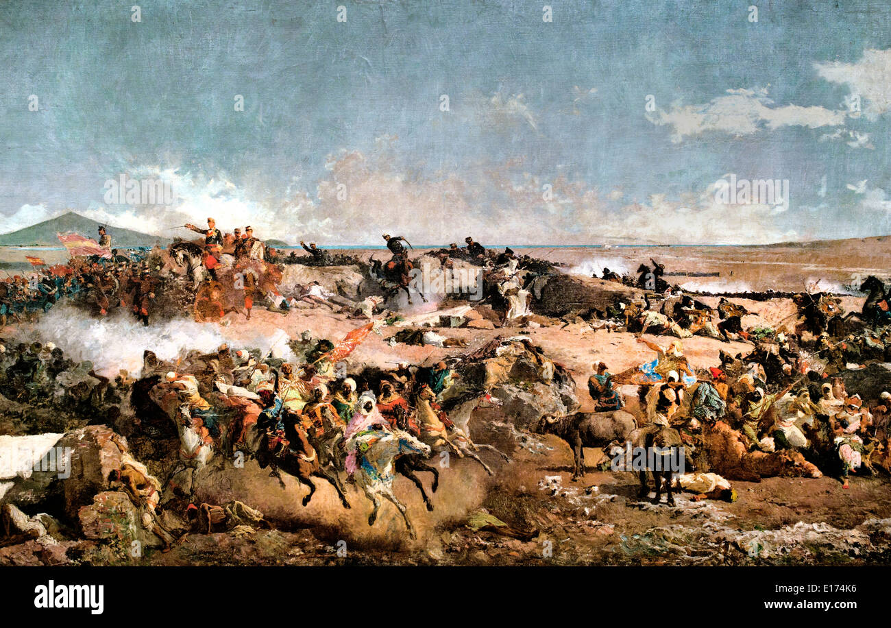 The Battle of Tetuan 1863 ( Spanish - Moroccan War of 1859-1860 Marocco Spain ) Marià Fortuny 1838 – 1874 Spain Spanish Stock Photo
