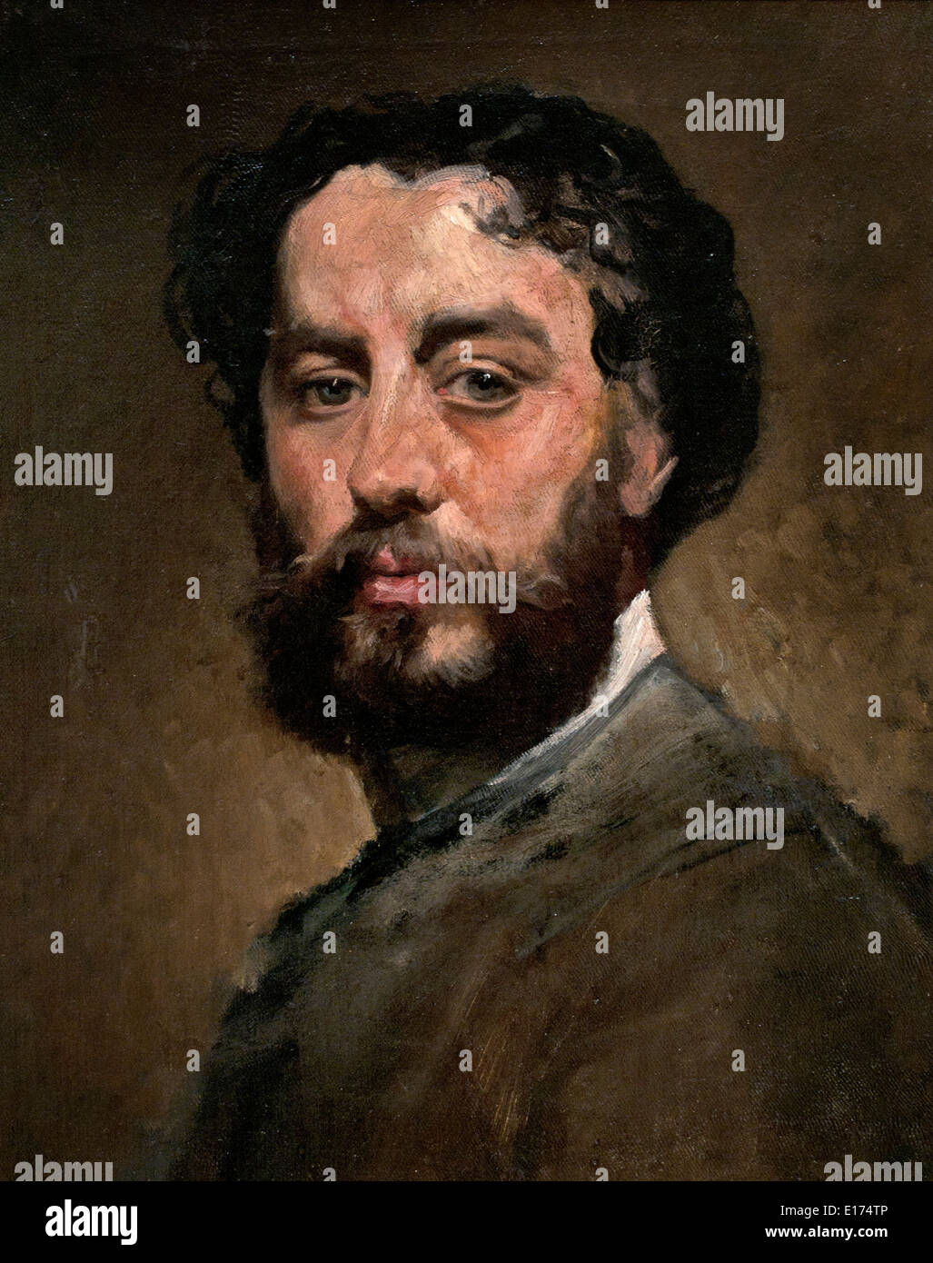 Self portrait 1875 Antoni Caba ( Barcelona 1838-1907 ) Spain Spanish Stock Photo