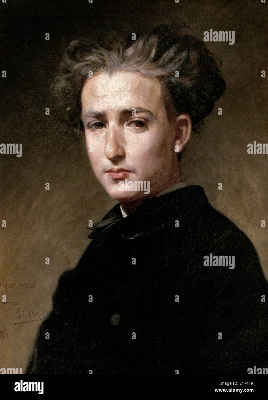 Portrait of the Painter Ramon Padro 1867 Antoni Caba ( Barcelona 1838-1907 ) Spain Spanish Stock Photo