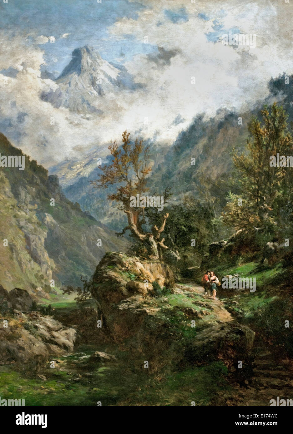 Mountains of Asturias 1872 Carlos de Haes 1829-1898 Belgian Belgium Stock Photo