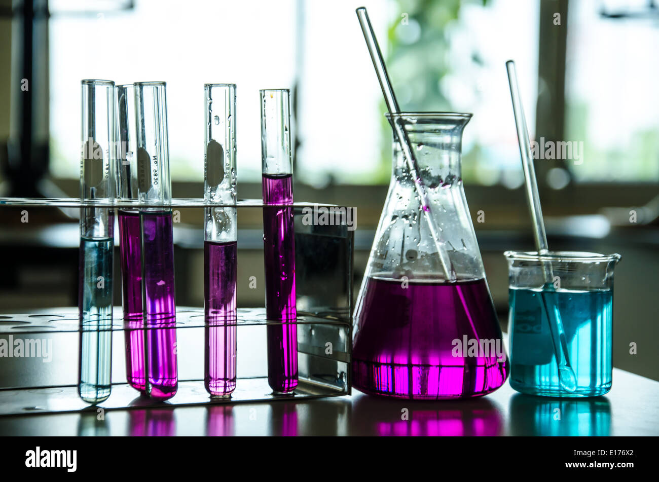 colorful of liquid in test tube in laboratory Stock Photo Alamy