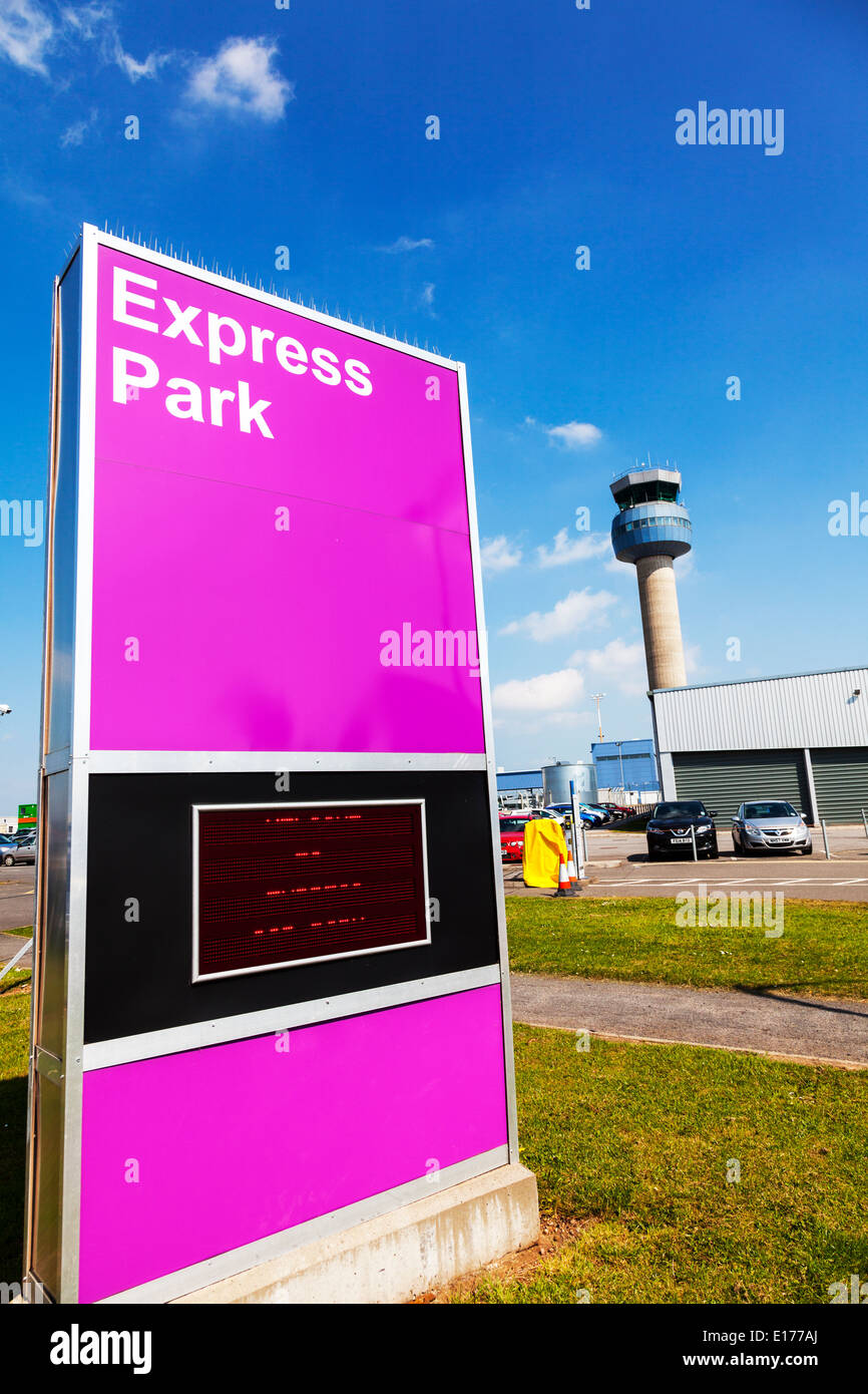 East Midlands airport express car park service area Nottingham UK