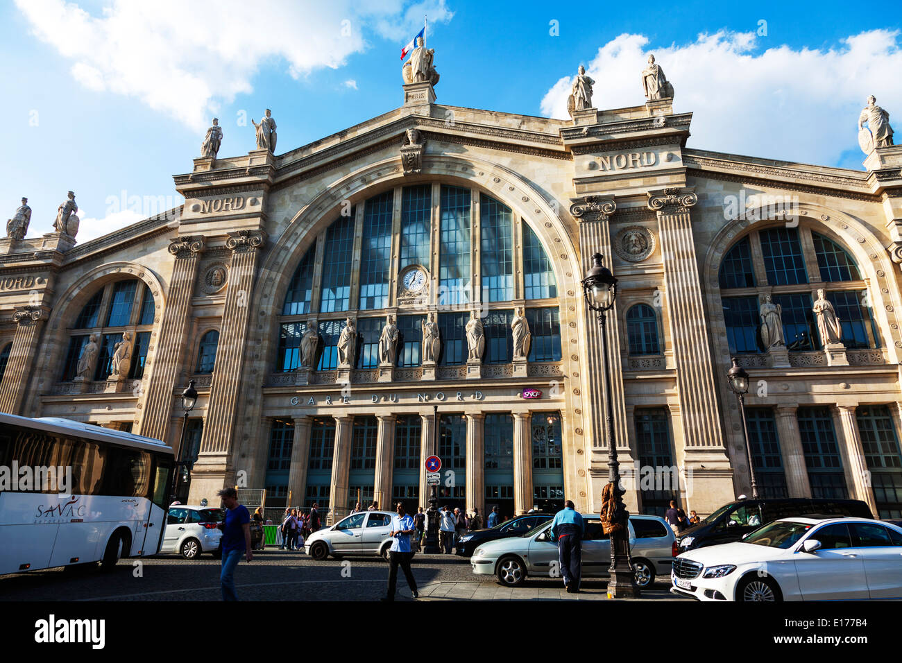 The Terminus Gare Du Nord in Paris,  railway station, home of the Eurostar Paris city europe european destination SNCF France Stock Photo