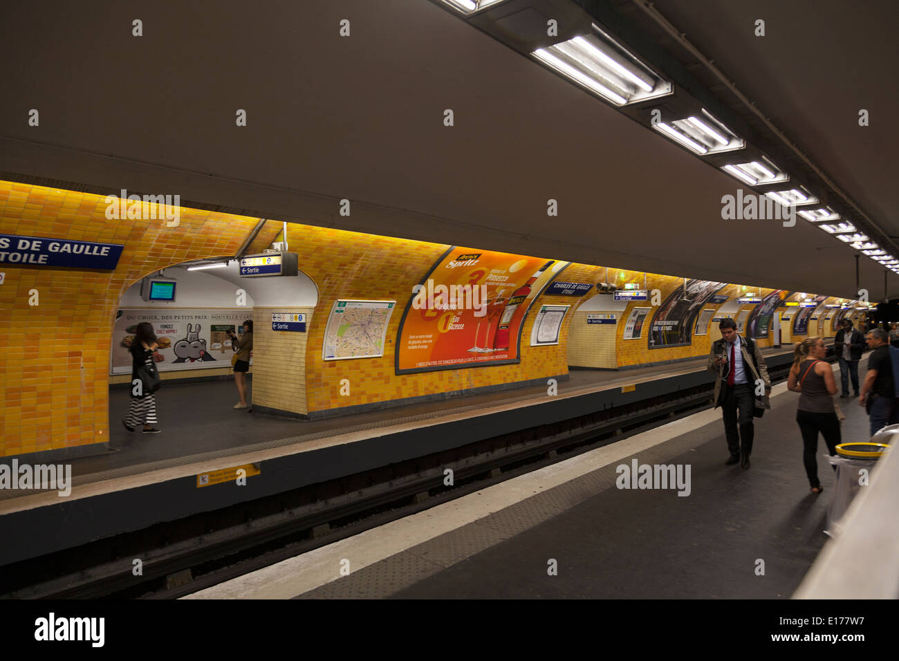 Charles De Gaulle subway Paris city metro line station Paris France