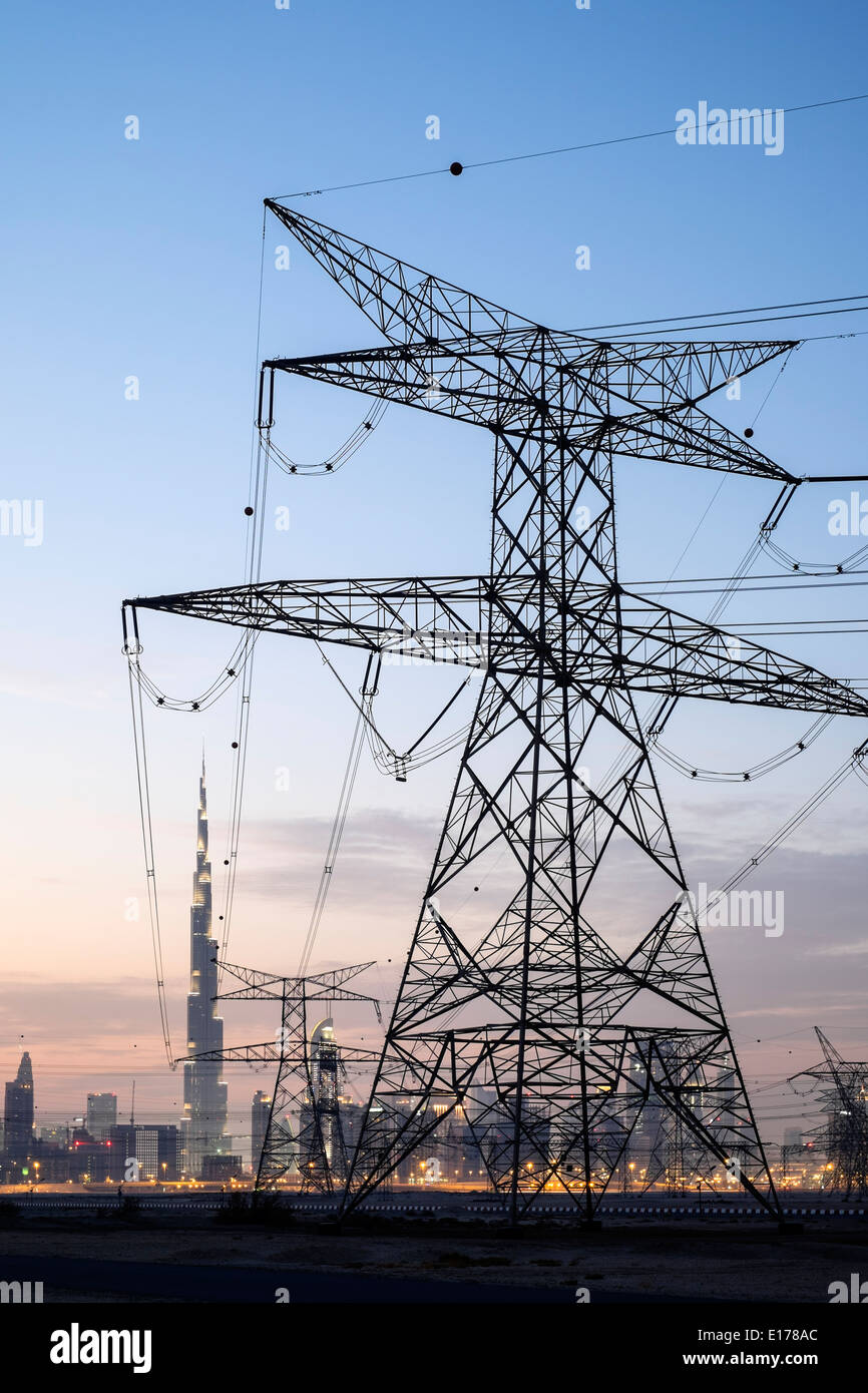 Dubai power lines hires stock photography and images Alamy