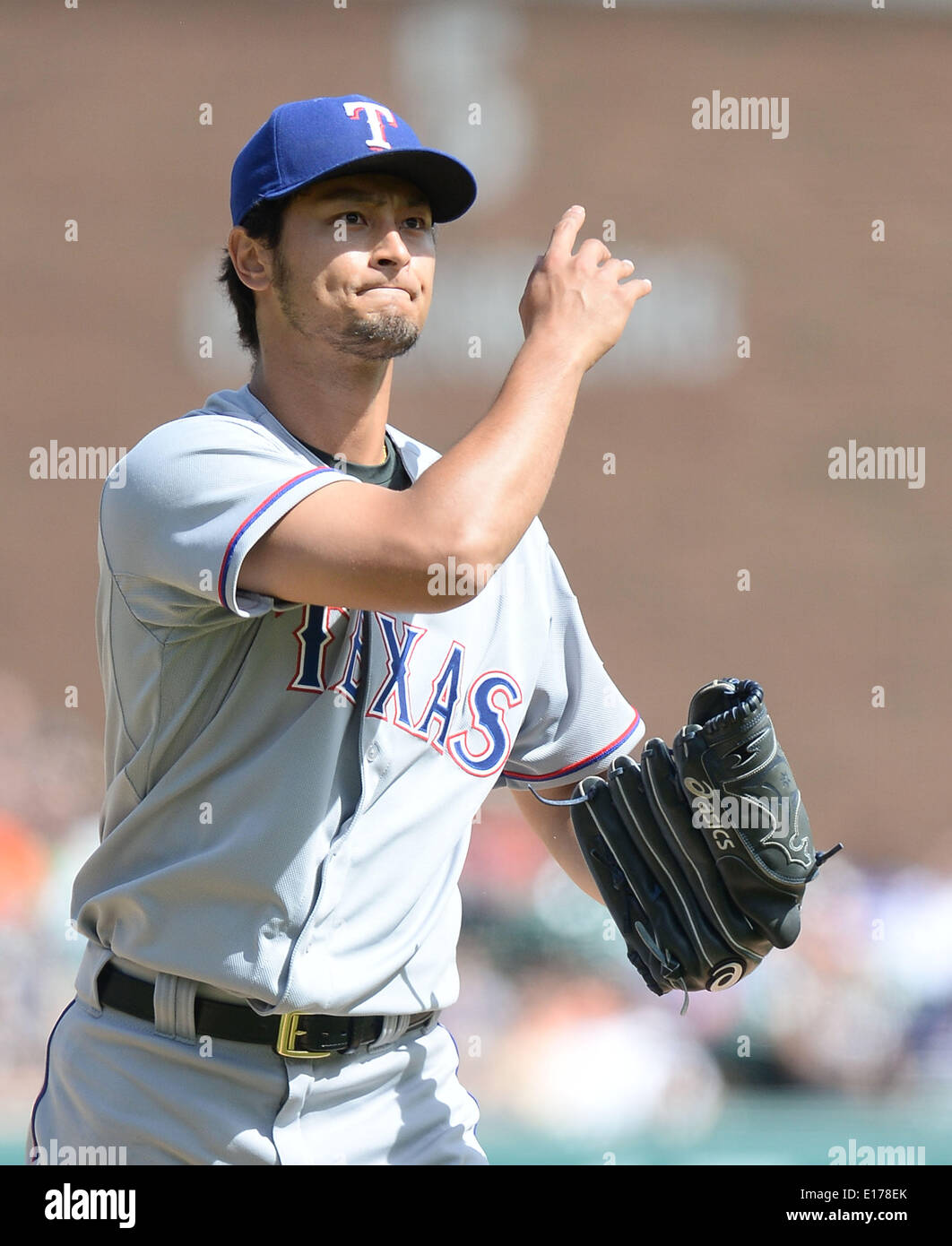 Detroit, USA. 22nd May, 2014. Yu Darvish (Rangers) MLB : MLB game between the Detroit Tigers and the Texas Rangers at Comerica Park in Detroit, United States . © AFLO/Alamy Live News Stock Photo
