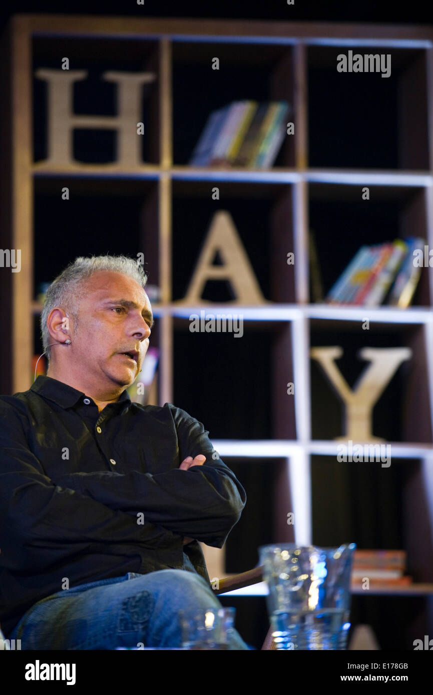 Hanif Kureishi speaking about his life & work at Hay Festival 2014 ©Jeff Morgan Stock Photo