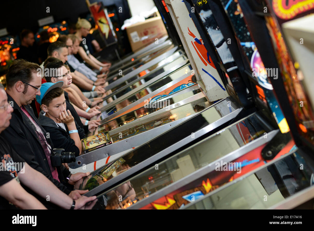 Nuremberg, Germany. 24th May, 2014. Competition participants play ...