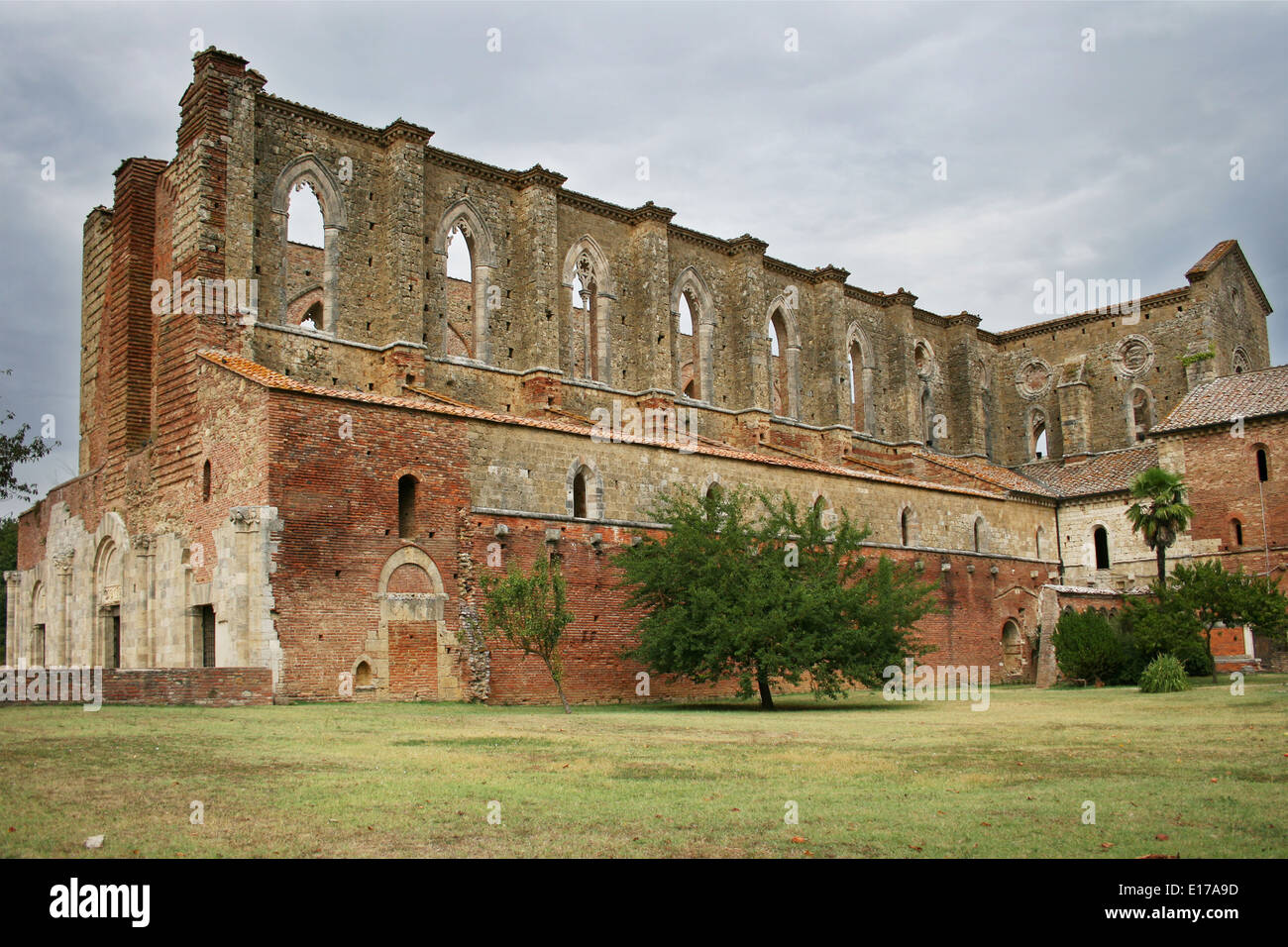 San Galgano Abbey in Siena, Tuscany, Italy. Stock Photo