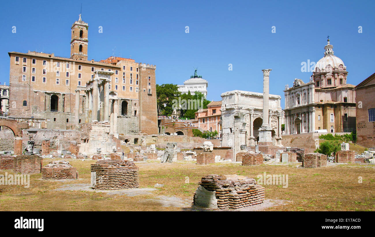 Campidoglio and Roman Forum in Rome, Italy. Stock Photo