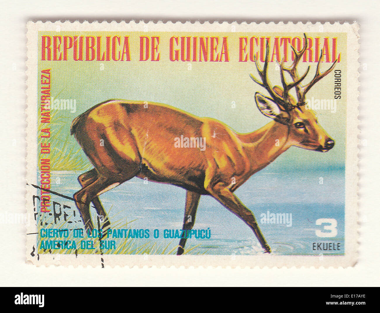 Deer postage stamp Stock Photo