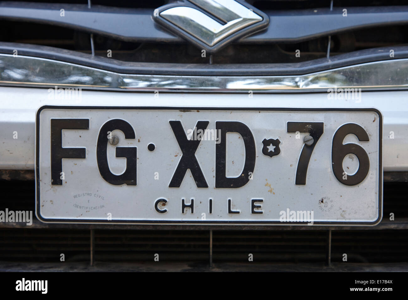 chilean number license plate Santiago Chile Stock Photo 69618554 Alamy