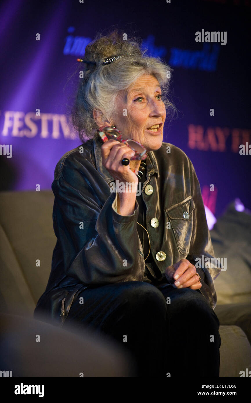 Phyllida Law actress telling stories from her memoirs on day 4 of Hay Festival 2014 Hay on Wye Powys Wales UK   ©Jeff Morgan Stock Photo