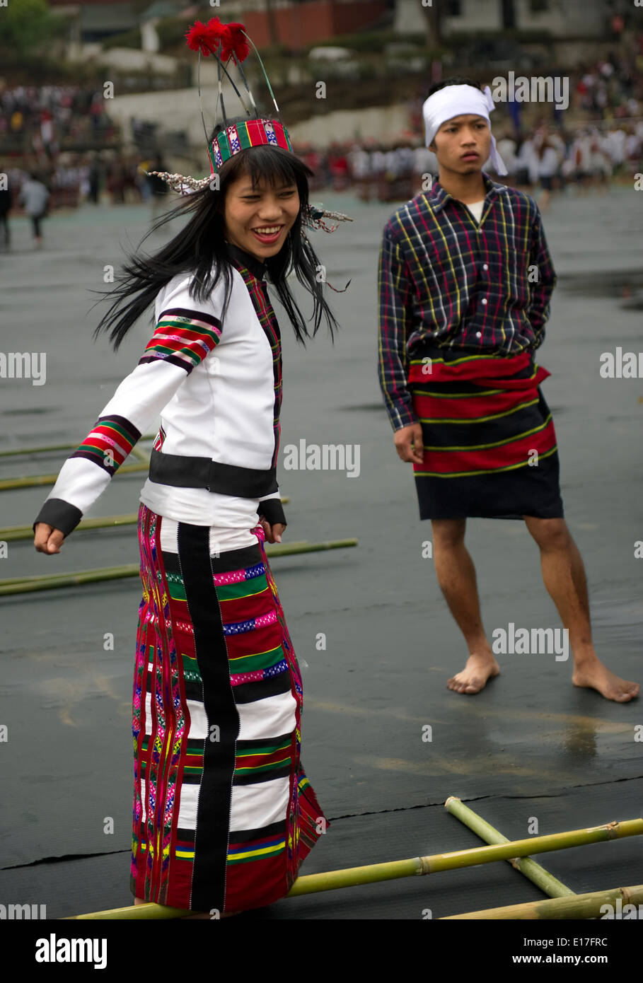 Portrait Of Mizo Tribe People At The Chapchar Kut Festival Wearing Portrait Of Mizo Tribe People At The Chapchar Kut Festival Wearing