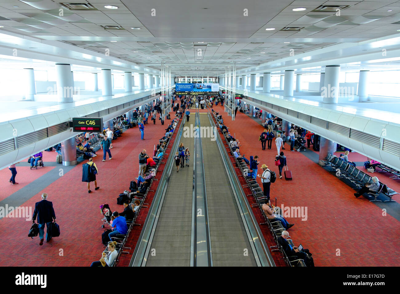 Concourse C of Denver International Airport, Denver Colorado USA Stock Photo