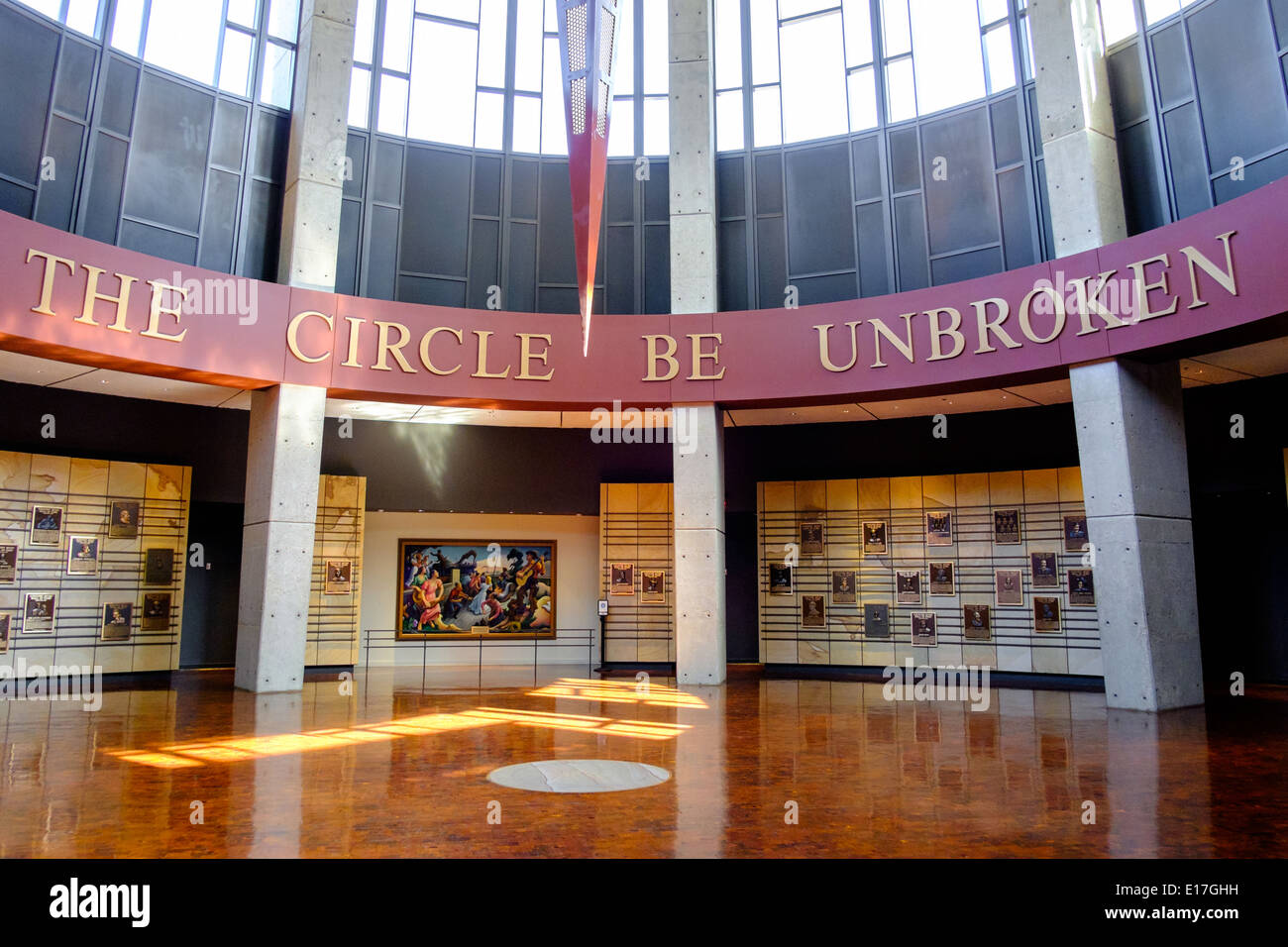 A wall of plaques commemorating inductees to the Country Music Hall of Fame in Nashville, Tennessee Stock Photo