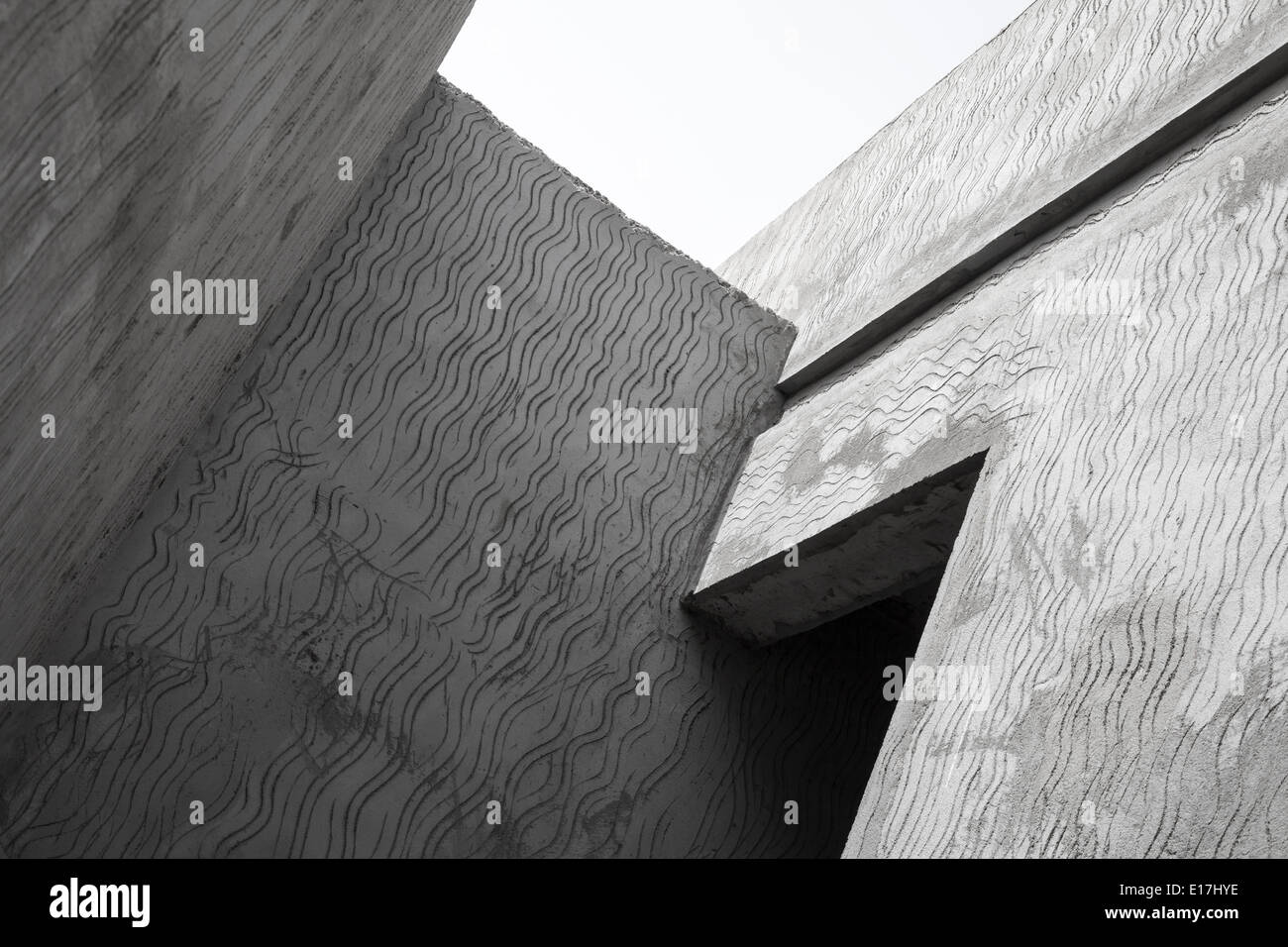 Abstract modern gray concrete architecture photo fragment Stock Photo