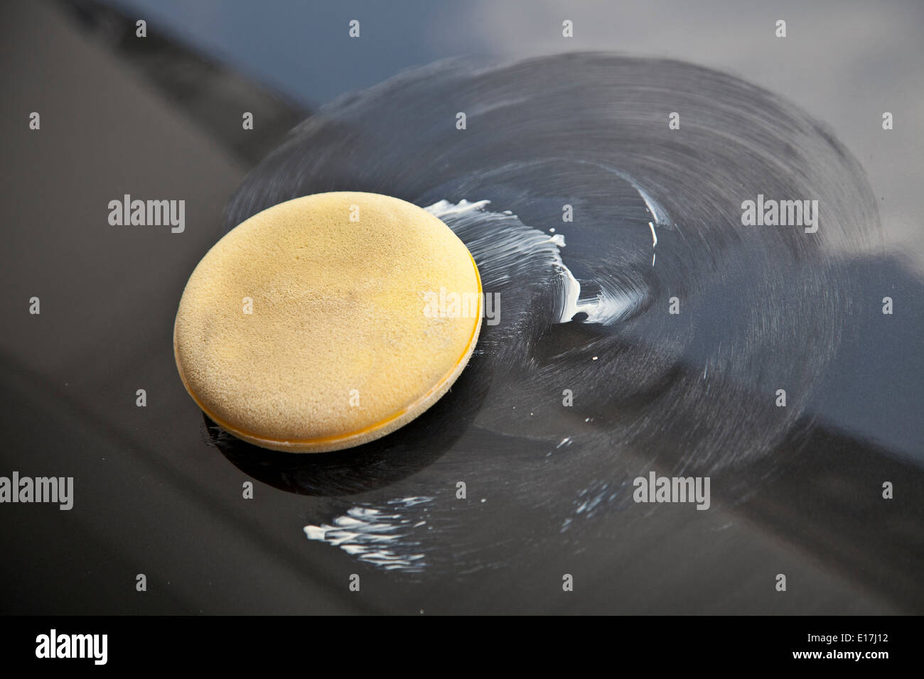 polish wax on the car Stock Photo Alamy