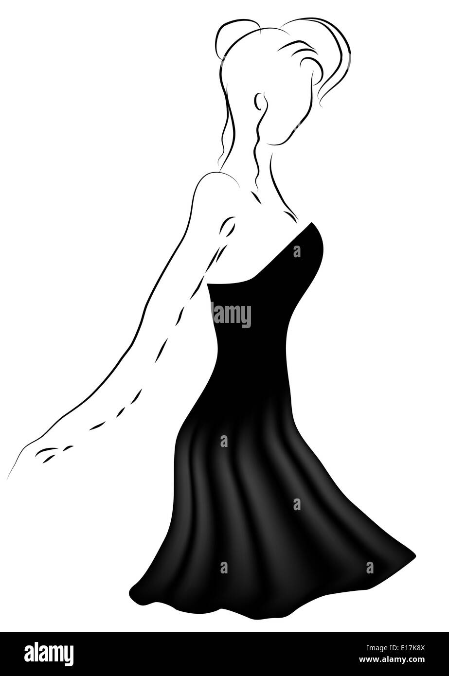 Black gown model Cut Out Stock Images & Pictures - Alamy
