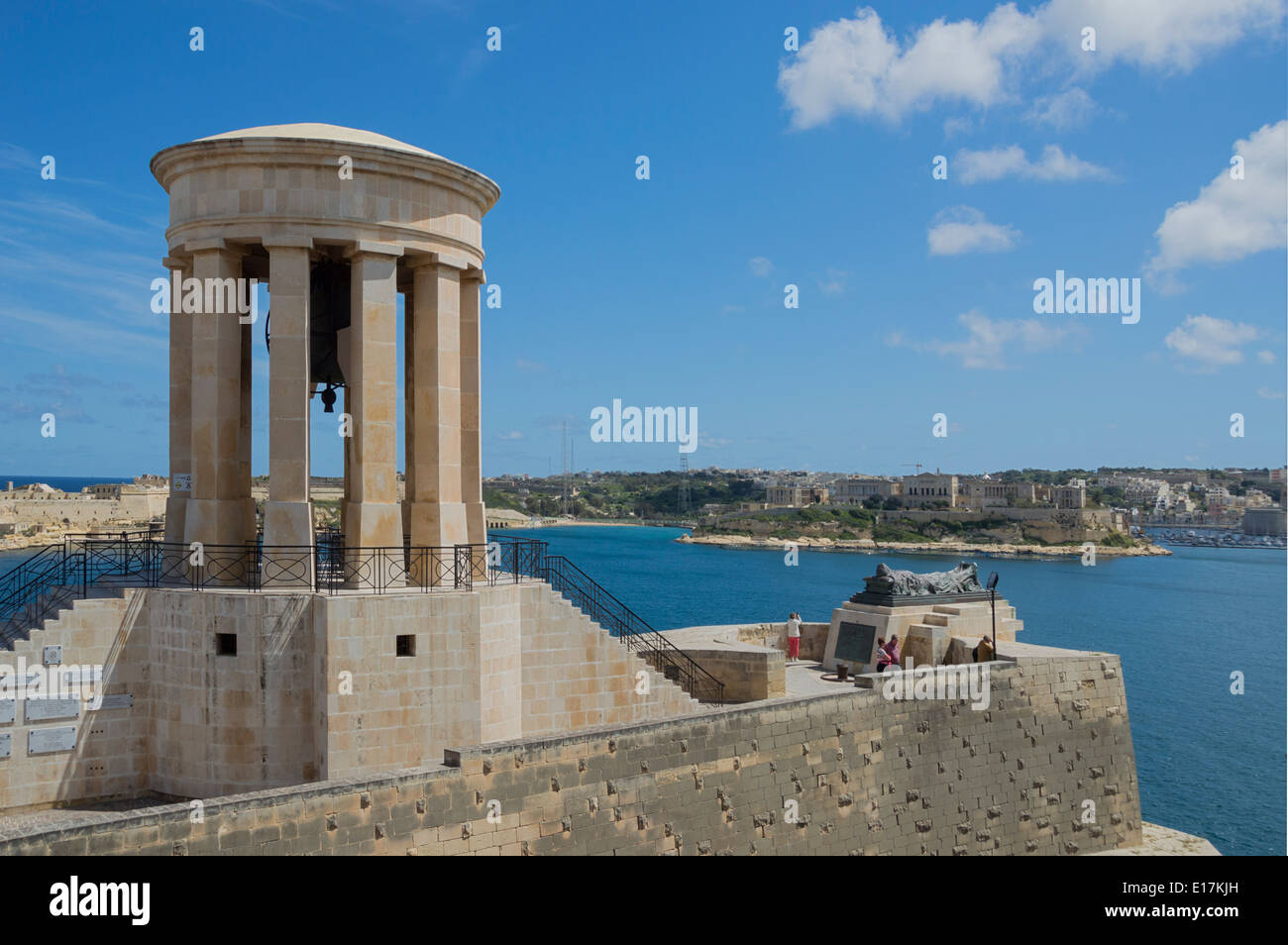 Valetta grand harbour, from lower Barraka gardens, northern Malta, Europe. Stock Photo