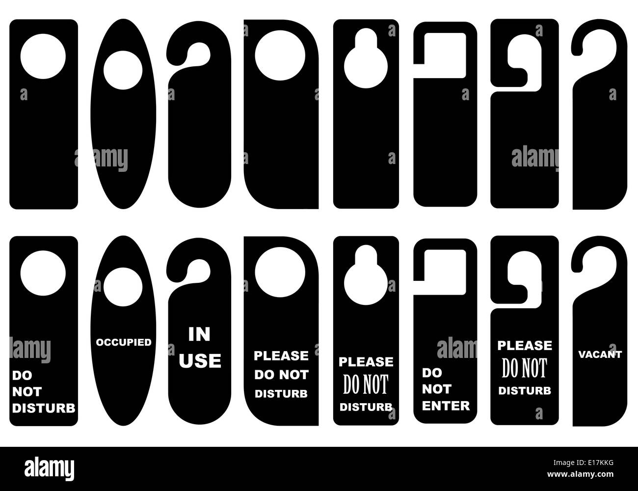 Door knob hangers set Stock Photo Alamy