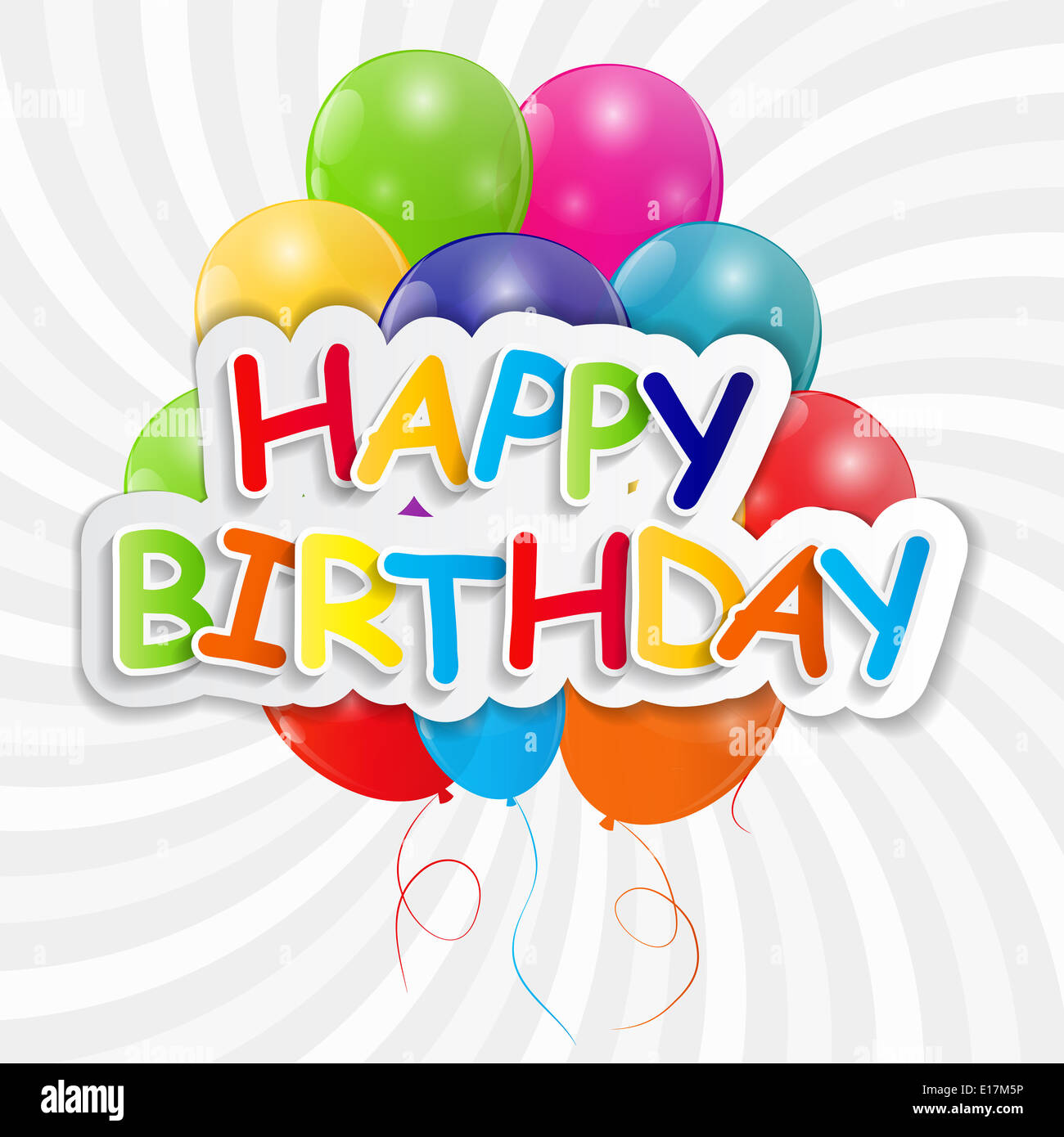 Happy Birthday Card Vector Illustration Stock Photo - Alamy