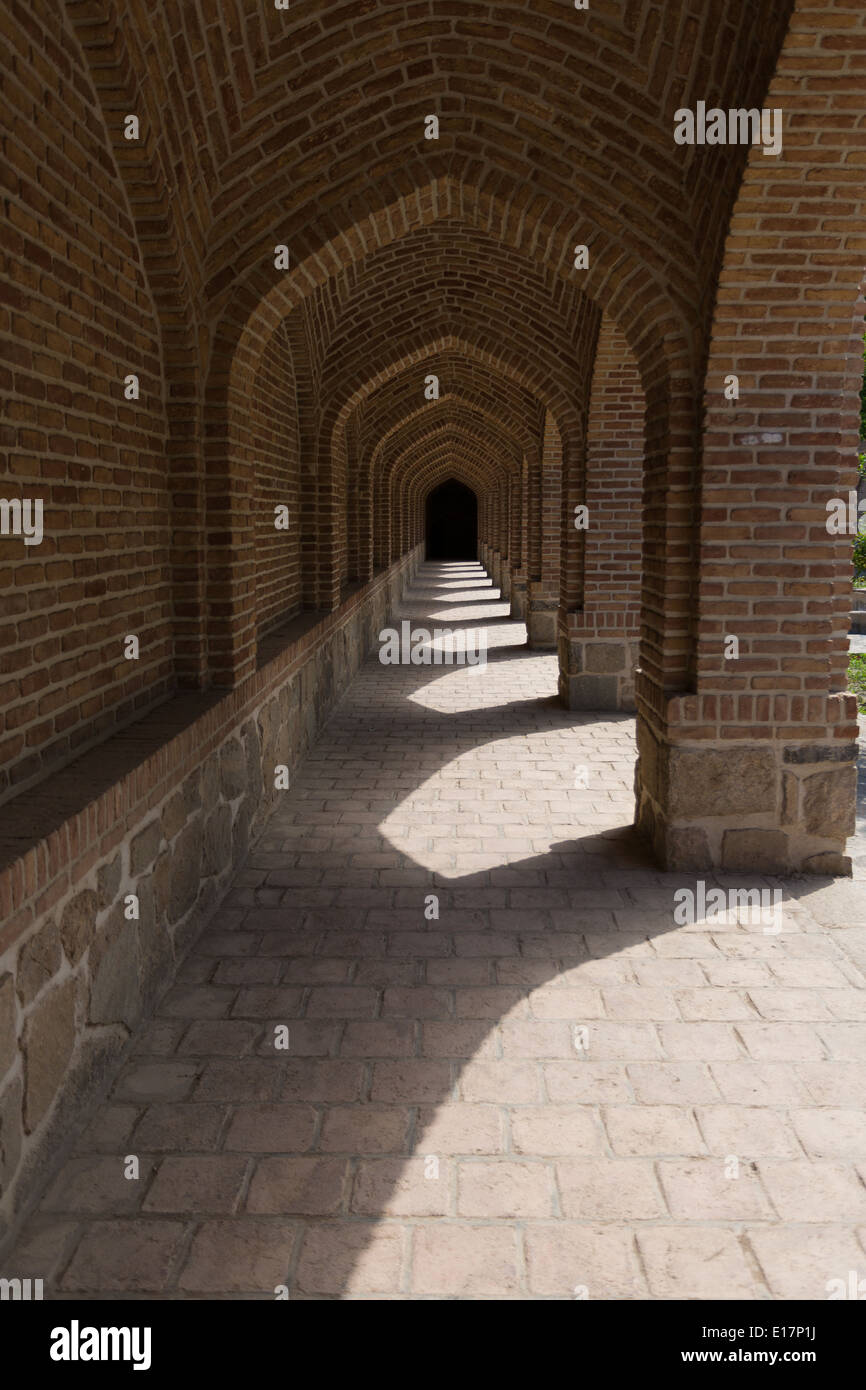 Cool, dark arches in and around a partly restored hammam near Kordasht, Iran Stock Photo