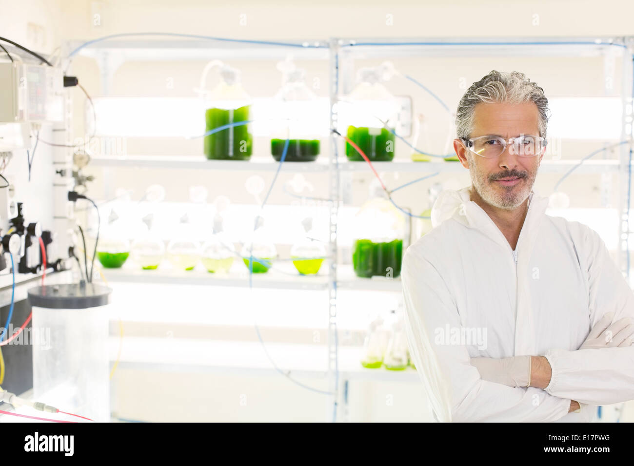 Portrait of confident botanist in laboratory Stock Photo