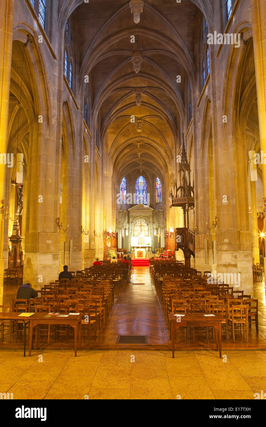 Eglise Saint Laurent in Paris, France. Stock Photo