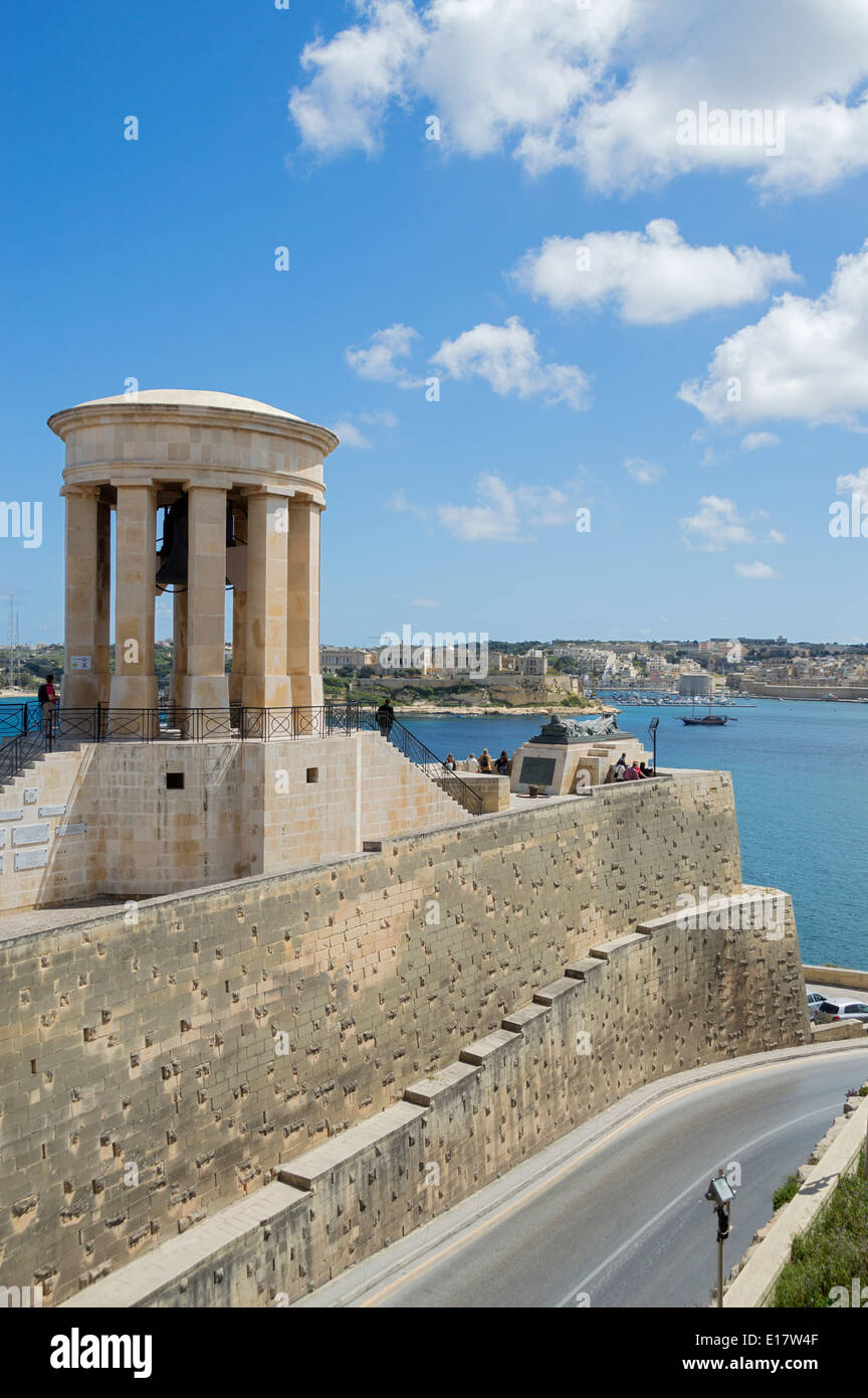Valetta grand harbour, from lower Barraka gardens, northern Malta, Europe. Stock Photo