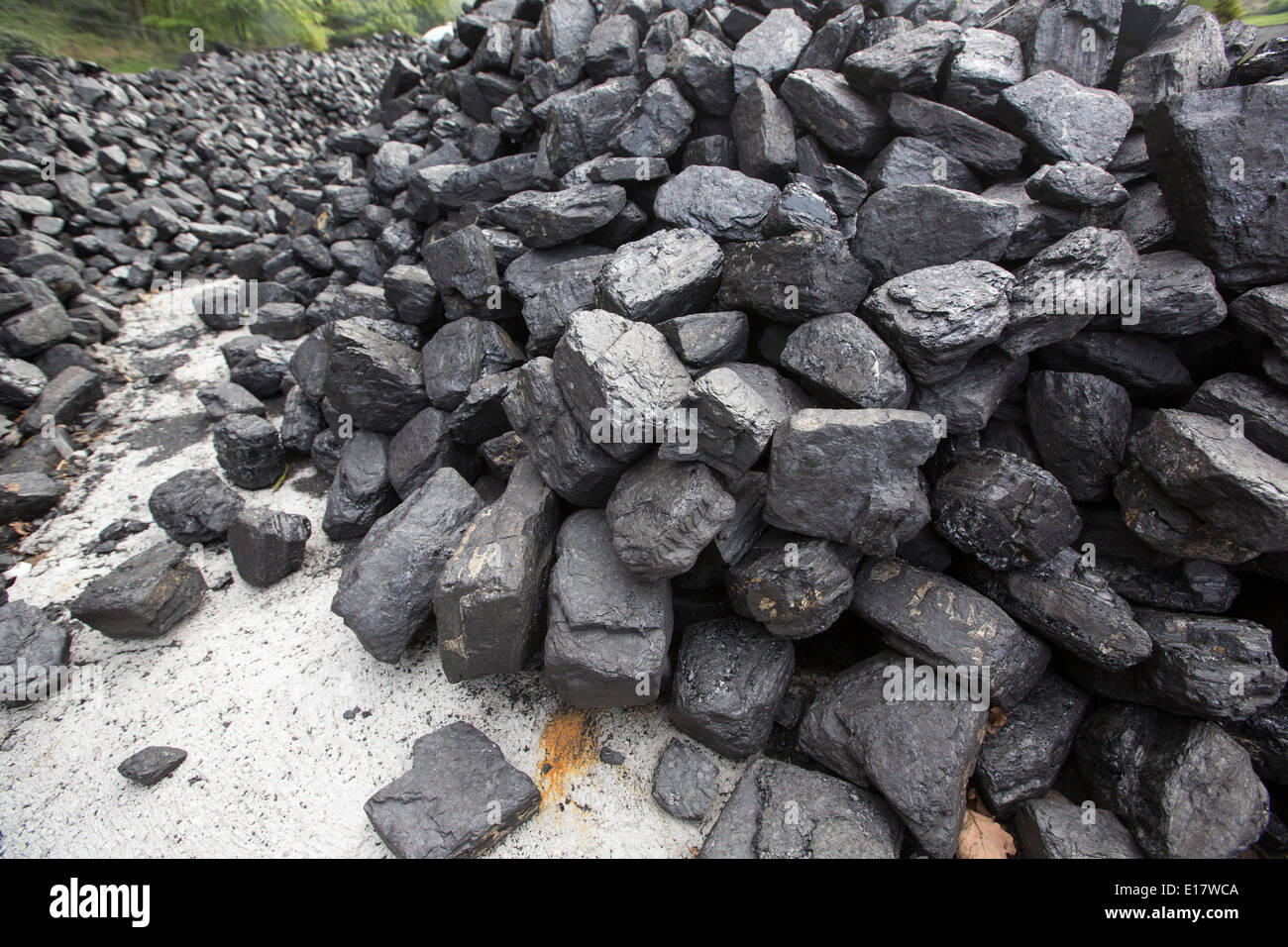 Coal at Lakeside and Haverthwaite Railway in South Lakeland, Cumbria, UK. Stock Photo