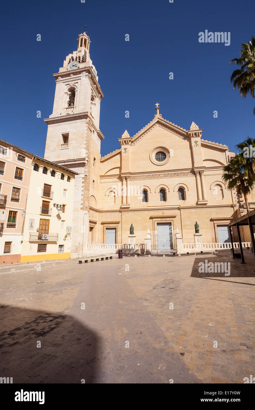 The Collegiate of Santa Maria of Xativa in the town of Xativa Stock