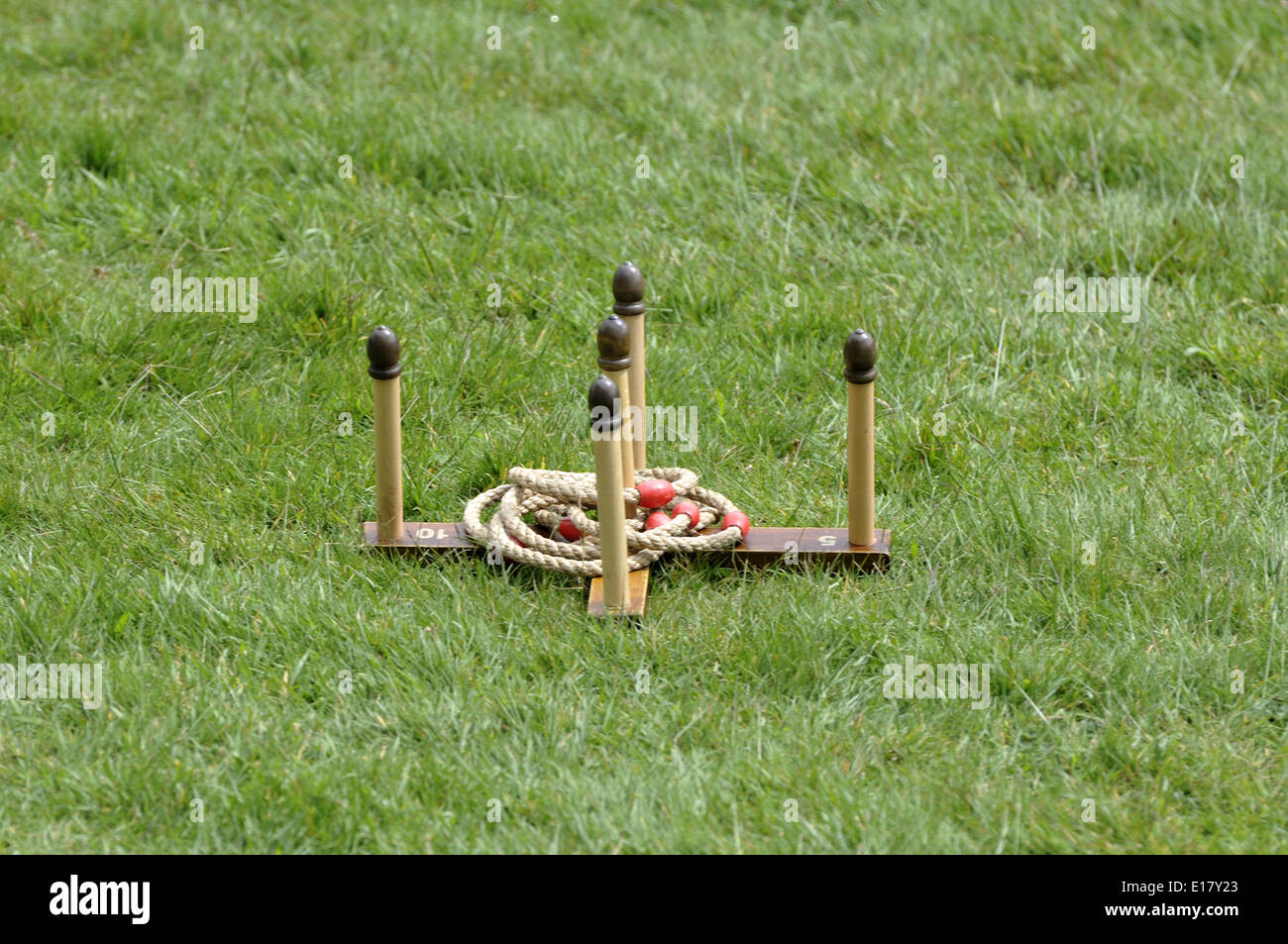 Quoits target with rings on grass Stock Photo Alamy