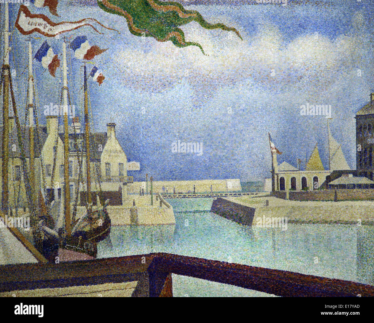 Georges-Pierre Seurat 1859-1891 was a French Post-Impressionist painter and draftsman.Sunday Port en Bessin Stock Photo