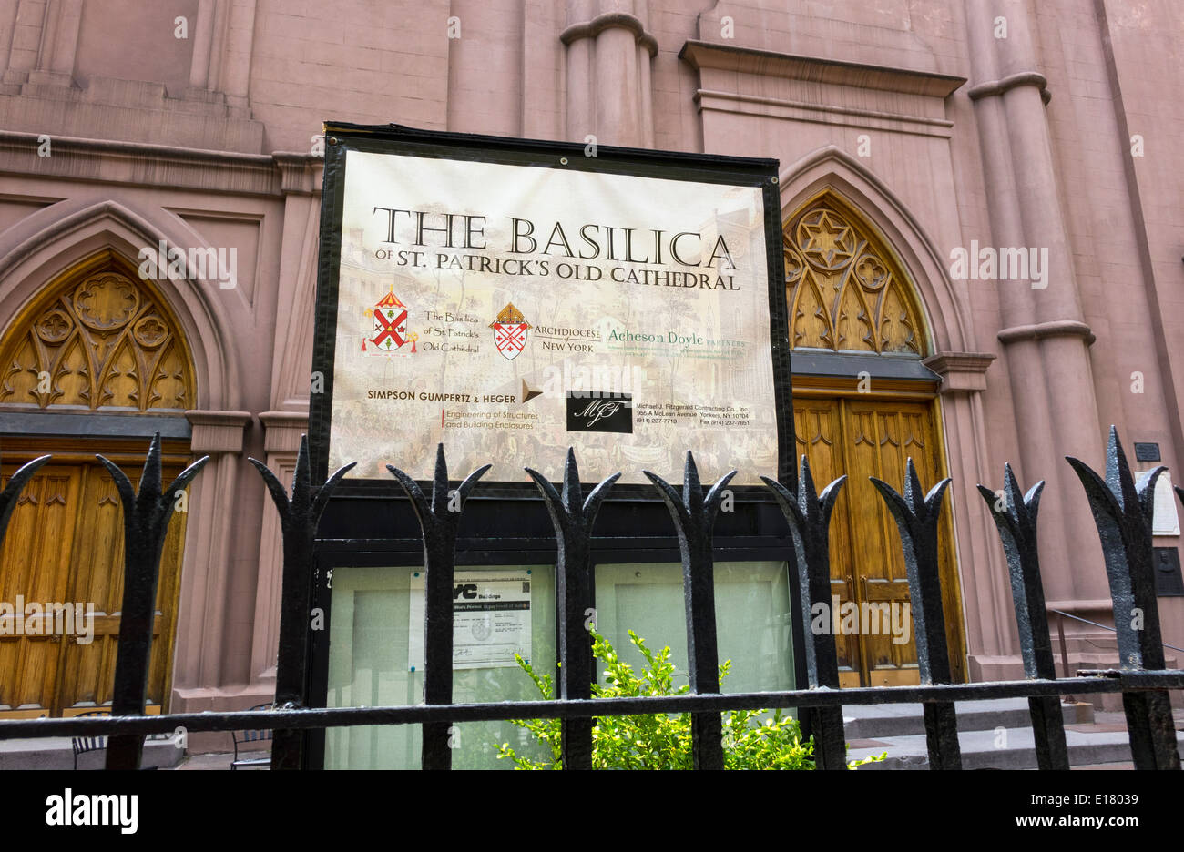 The Basilica of St. Patrick's Old Cathedral on Mott Street in Nolita in Lower Manhattan in New York City. Stock Photo