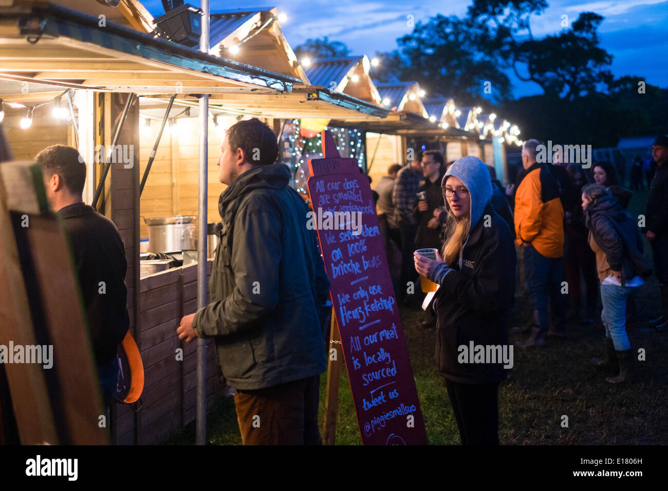 Wirral, UK. 25th May, 2014. A selection of street food is available at 'Farm Feast Fest'. Claremont Farm, Wirral, 25th May, 2014. Credit:  Peter Carr/Alamy Live News Stock Photo
