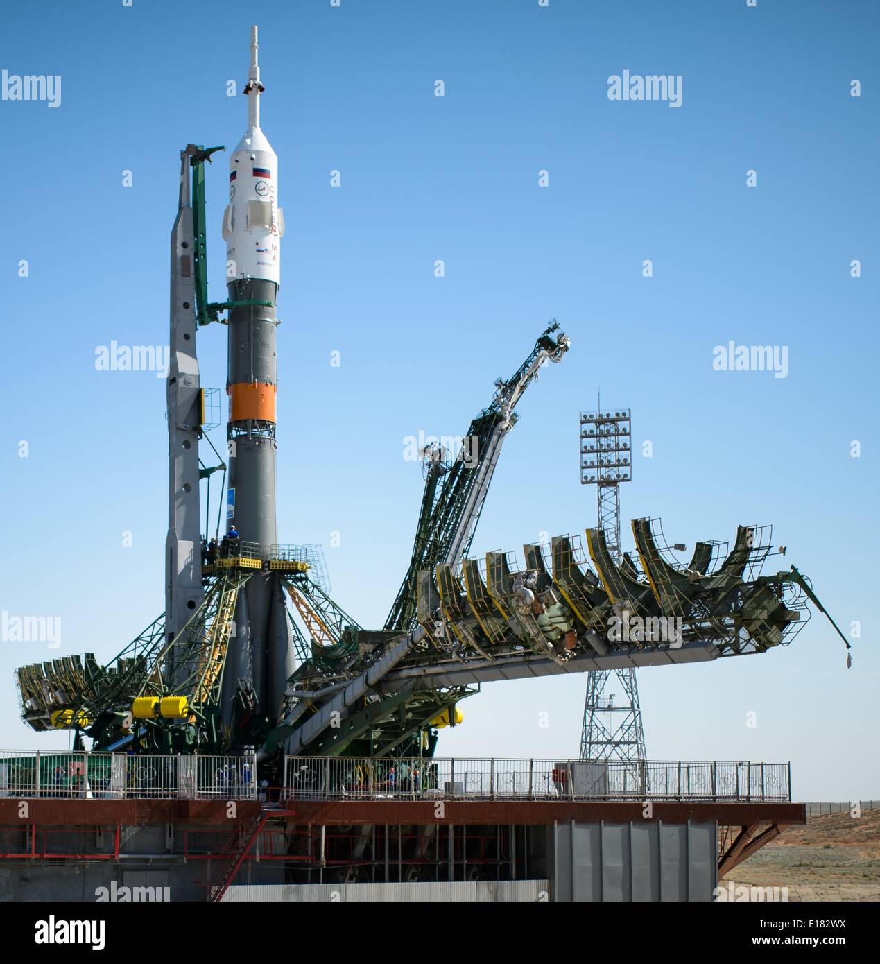 masterpiece Remains you are The Roscosmos Soyuz TMA-13M spacecraft is moved into vertical position as  the gantry is closed on the launch pad in preparation for launch to the  International Space Station May 26, 2014 at