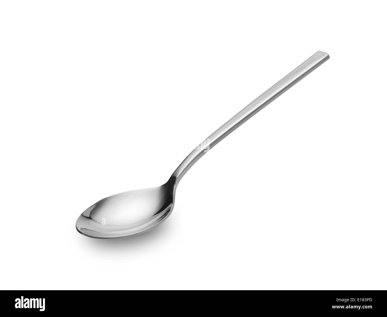 chrome spoon on isolated white background Stock Photo