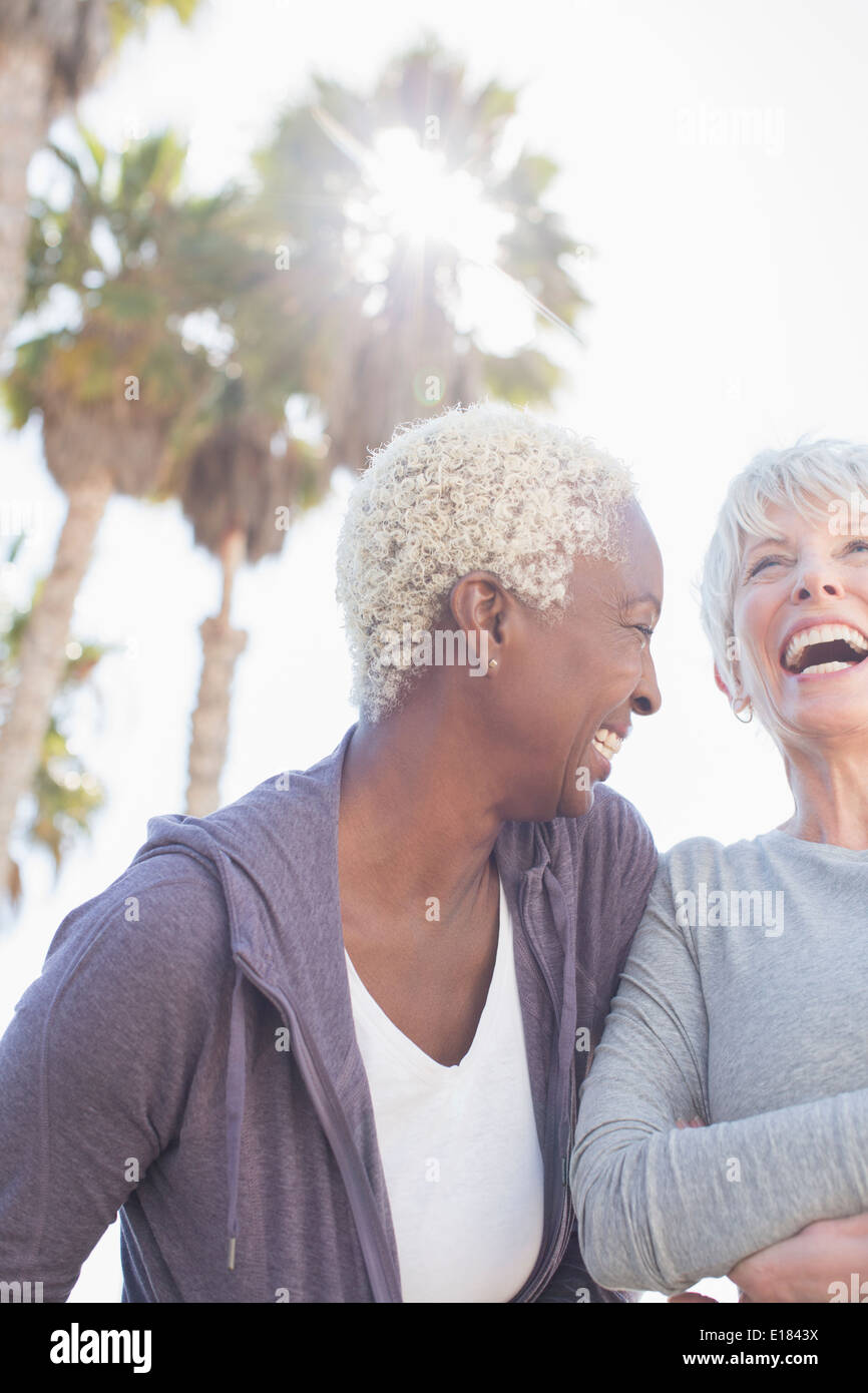 Senior women laughing Stock Photo