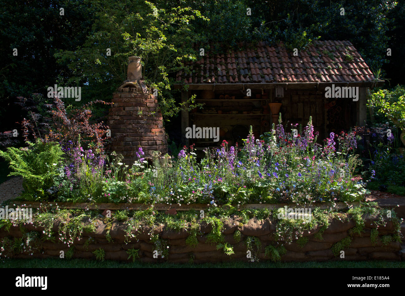 The DialAFlight Potter's Garden at RHS Chelsea Flower Show 2014. Stock Photo