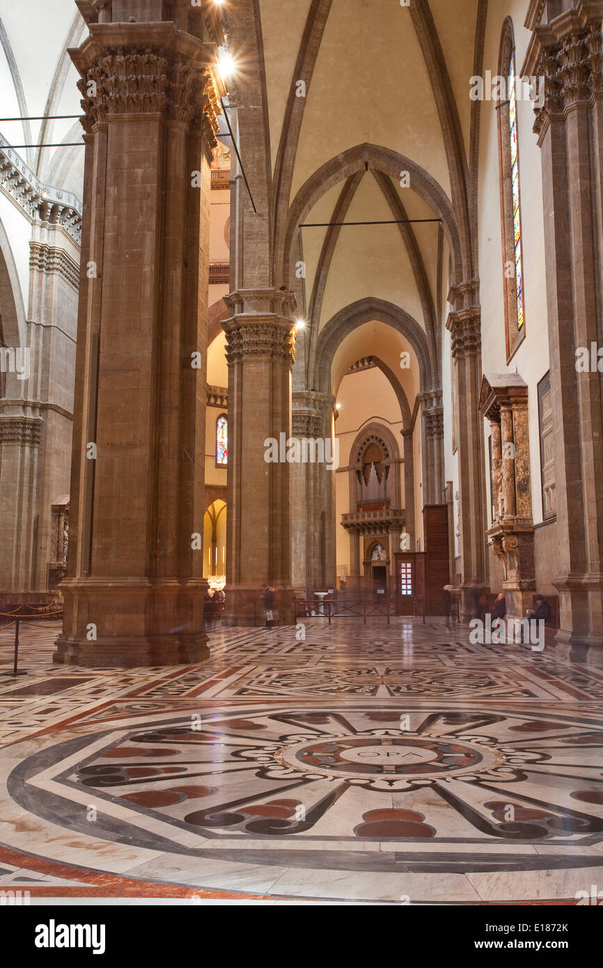 The Basilica di Santa Maria del Fiore or Florence cathedral is also known as the Duomo. Stock Photo