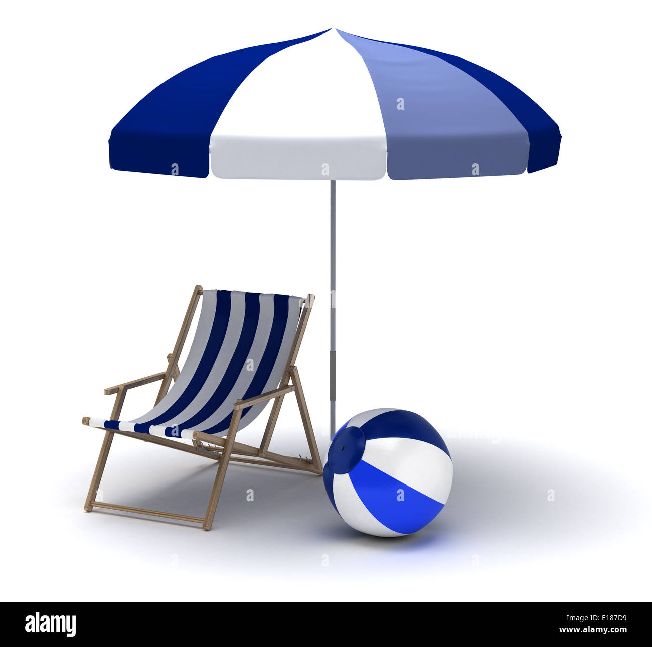 Beach Chair and Umbrella Stock Photo Alamy