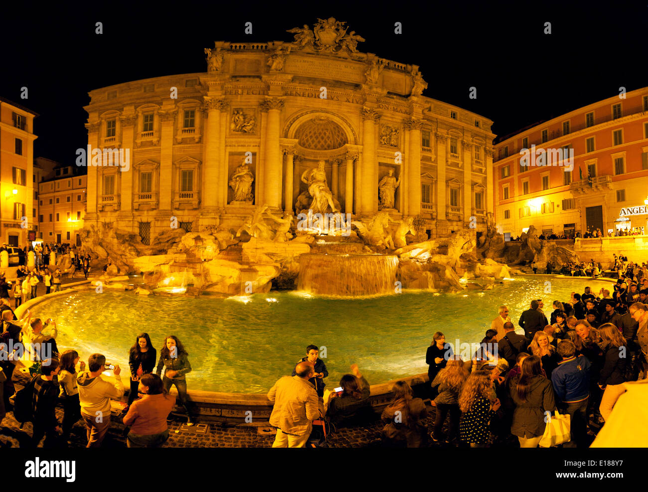 Trevi Fountain At Night Rome Italy Europe Stock Photo Alamy
