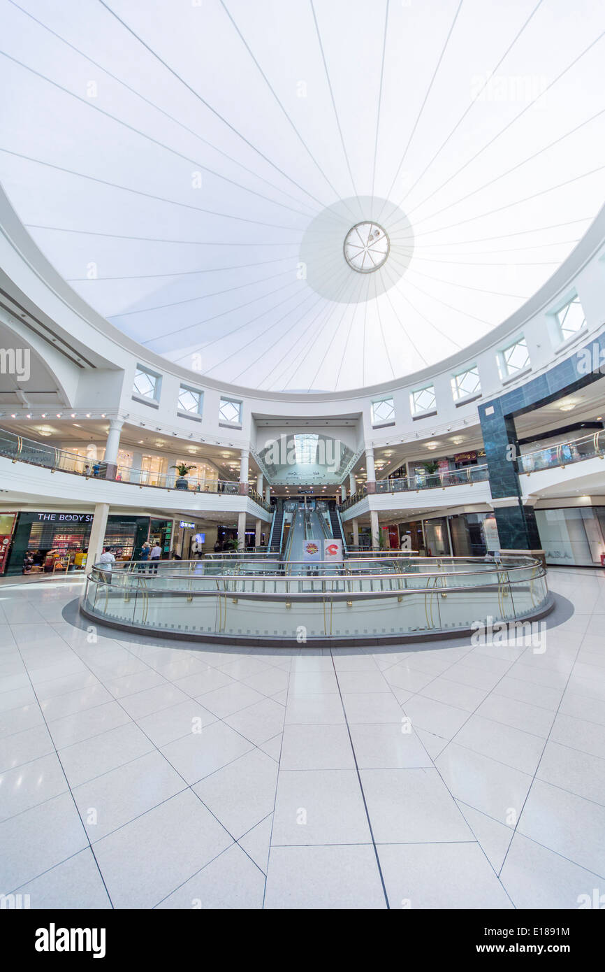 Interior of Deira City Center in Dubai. It is an 3 floor shopping mall, opened August 27, 1995. Stock Photo