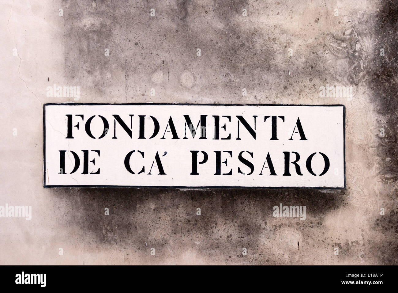 Old street sign in Venice, Italy Stock Photo