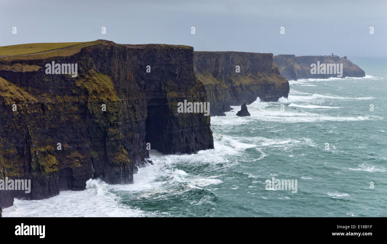 Cliffs of Moher during a storm, Co. Clare, Ireland Stock Photo