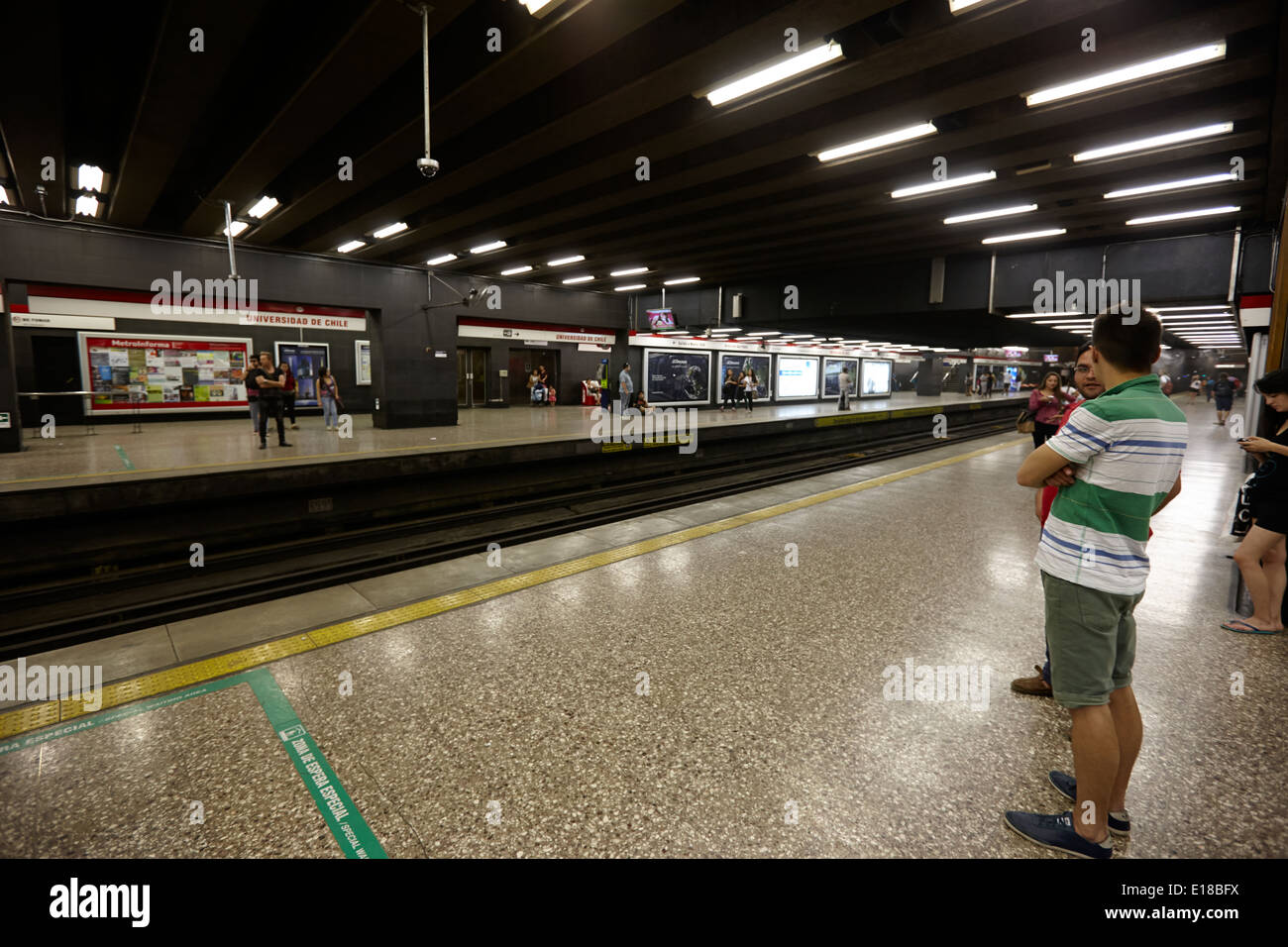 universidad de chile metro station downtown Santiago Chile Stock Photo