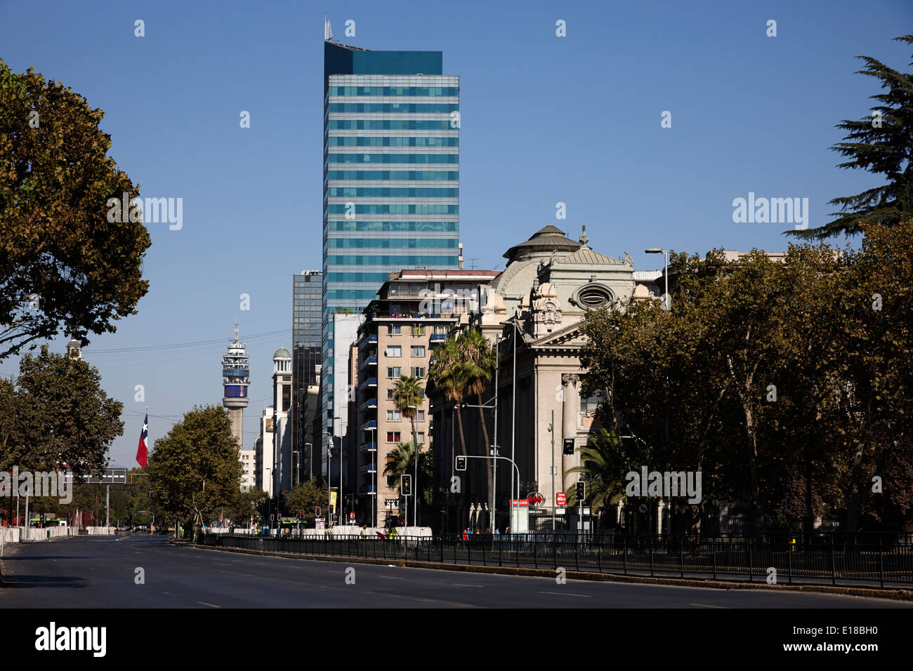 avenida libertador general bernado o'higgins downtown Santiago Chile Stock Photo