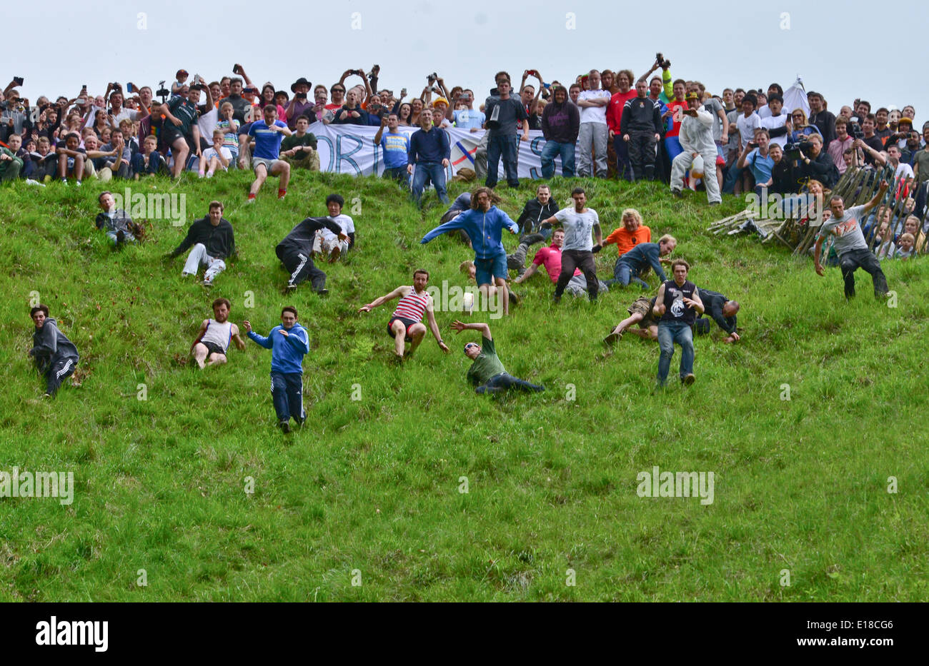 Gloucestershire, UK. 26th May, 2014. Picture Shows:Cheese Rolling at ...